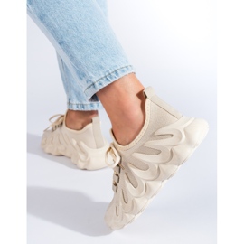 TRENDI Baskets mode beiges 3
