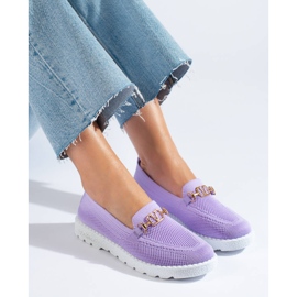 Mocassins lilas ajourés Shelovet violet 1
