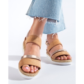 Sandales compensées Shelovet marron pour femme brun 1