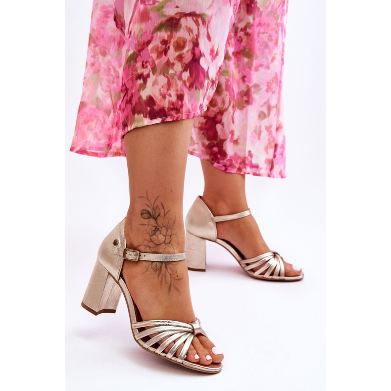 Sandales Confortables en Cuir Maciejka 06025-25 Or d'or 2