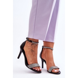 Sandales à Talons Hauts pour Femme avec Jais Perfecto Noir 1