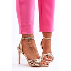 Sandales à talons hauts dorées My Darling pour femmes d'or 1