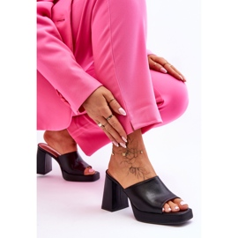 Chaussons en cuir à talons hauts noirs Livesa 2