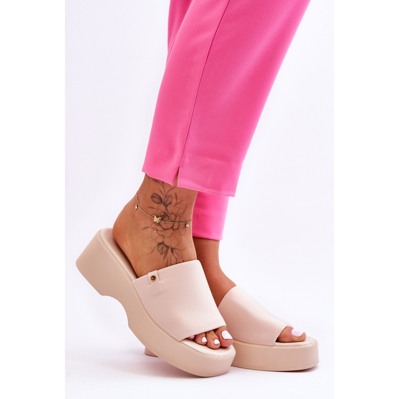 Chaussons Plateforme Femme Beige Carmela 1