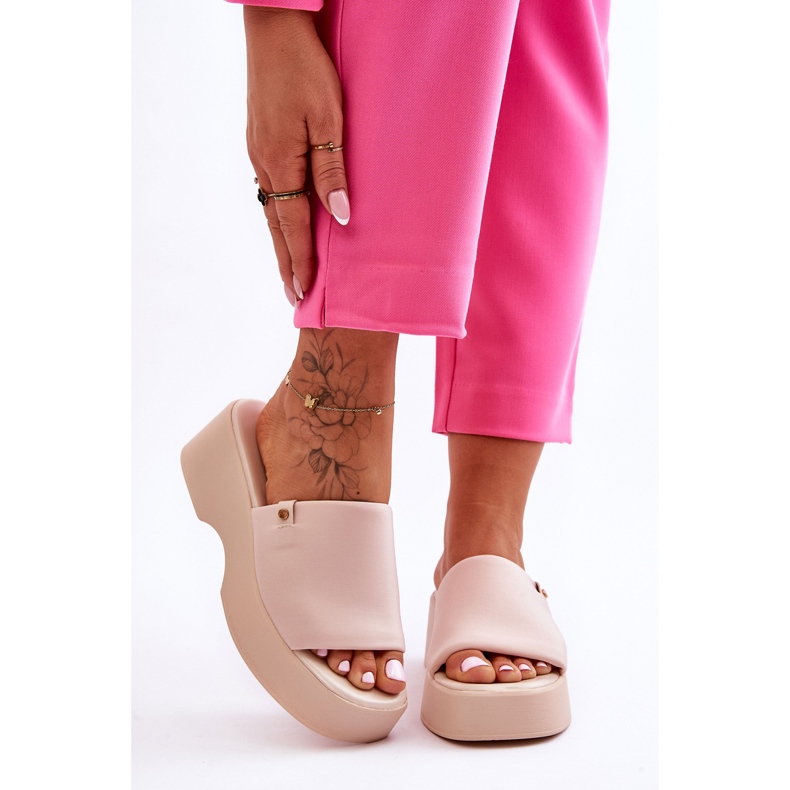 Chaussons Plateforme Femme Beige Carmela 2