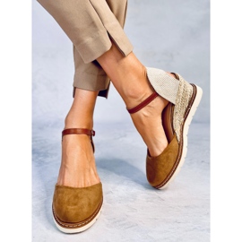 Espadrilles compensées Ellio Kaki brun 3