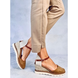 Espadrilles compensées Ellio Kaki brun 2