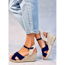 Sandales compensées espadrilles Willa bleues 5
