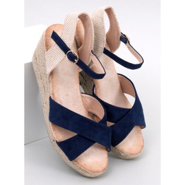 Sandales compensées espadrilles Willa bleues 1
