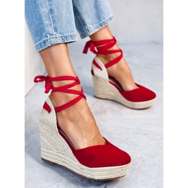 Francis Espadrilles compensées rouges 2