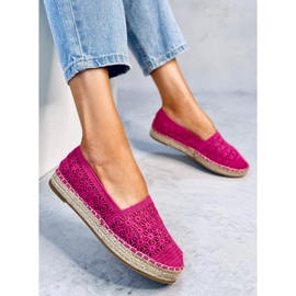 Espadrilles ajourées Terian Fuchsia Rose Rouge 4