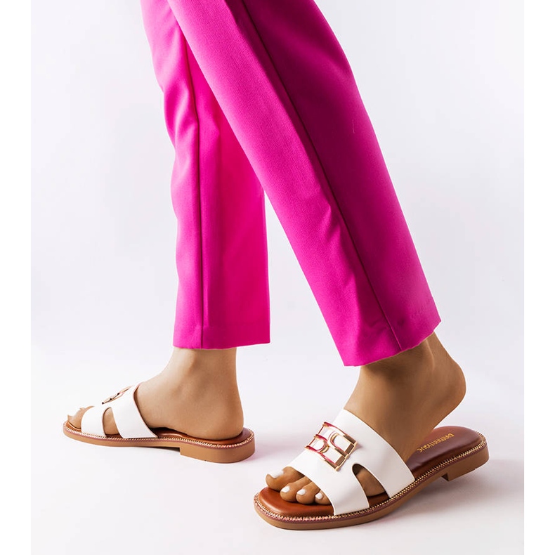 Tongs blanches Sabrine 2