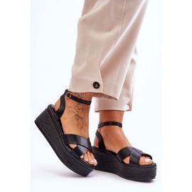 Sandales Compensées Confortables Femme Noir Laurie le noir 5