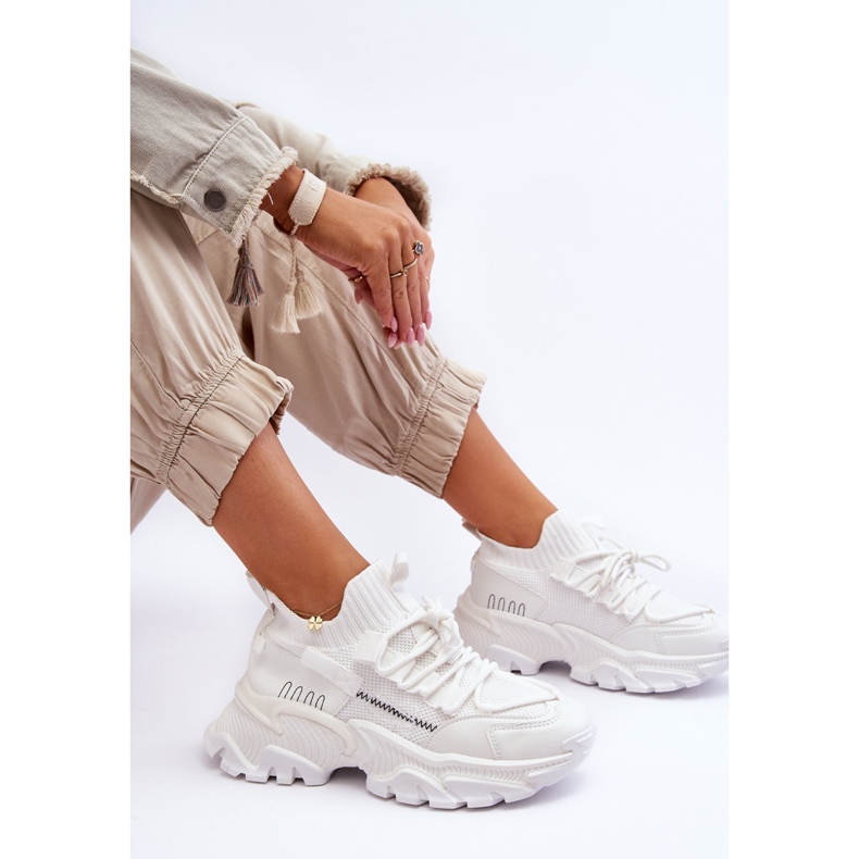 PS1 Baskets chaussettes à enfiler pour femmes Blanc Keaton 1