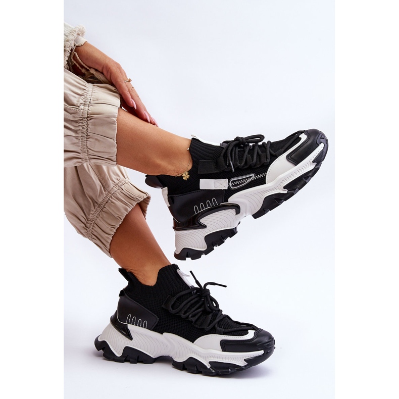 PS1 Baskets chaussettes à enfiler pour femmes Noir Keaton 1