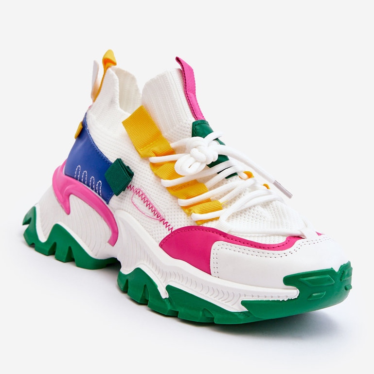 PS1 Baskets chaussettes à enfiler pour femmes Blanc-Vert Keaton 1