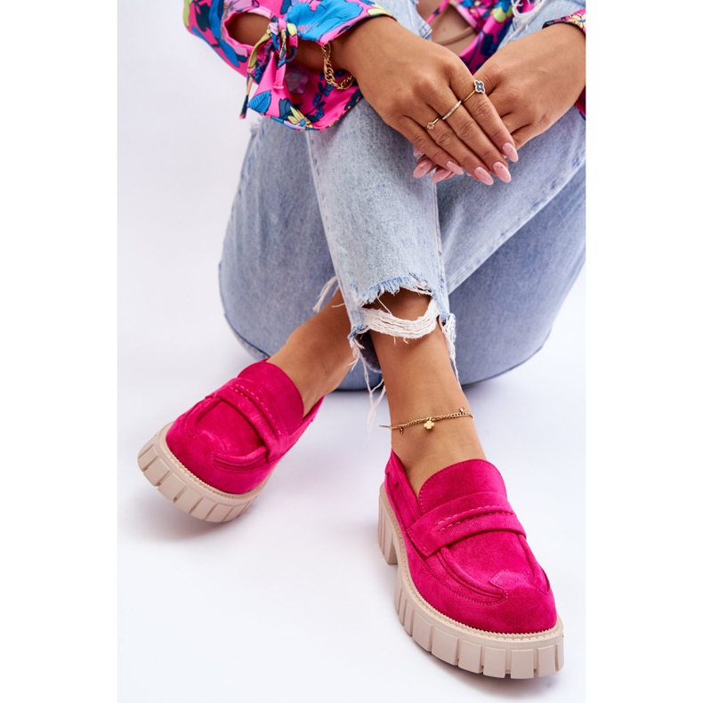 Chaussures à enfiler en daim pour femmes Fuchsia Fiorell rose 1