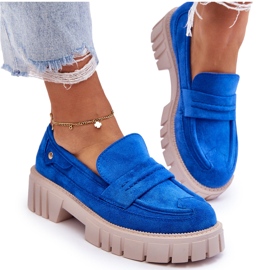 Chaussures à enfiler en daim pour femmes Bleu Fiorell 11