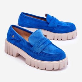 Chaussures à enfiler en daim pour femmes Bleu Fiorell 3