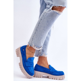 Chaussures à enfiler en daim pour femmes Bleu Fiorell 4