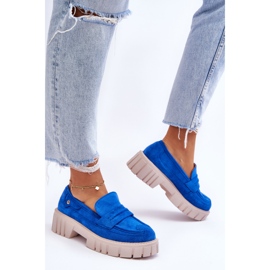 Chaussures à enfiler en daim pour femmes Bleu Fiorell 5