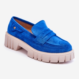 Chaussures à enfiler en daim pour femmes Bleu Fiorell 2