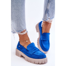 Chaussures à enfiler en daim pour femmes Bleu Fiorell 7