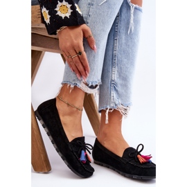 PS1 Mocassins Daim Noeud Et Pompons Noir Dorine le noir 8