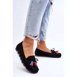 PS1 Mocassins Daim Noeud Et Pompons Noir Dorine le noir 5