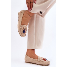 PS1 Mocassins Daim Noeud Et Franges Beige Dorine 8
