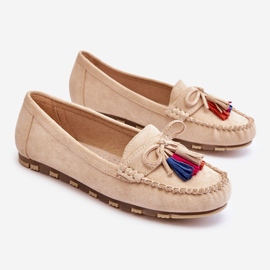 PS1 Mocassins Daim Noeud Et Franges Beige Dorine 3