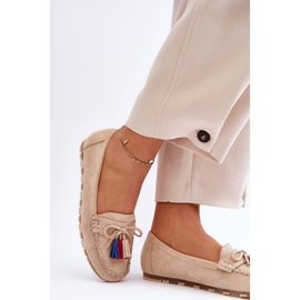 PS1 Mocassins Daim Noeud Et Franges Beige Dorine 7