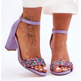 Sandales à talons hauts à la mode avec des pierres Violet Love Me 1 Sandales à talons hauts à la mode avec des pierres Violet Love Me 1