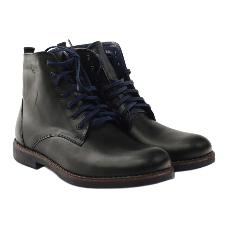 Bottes noires avec une fermeture éclair Nikopol 660 noir bleu marine 4