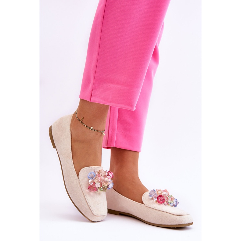 PS1 Mocassins en daim avec cristaux décoratifs beige Arvilla 1 PS1 Mocassins en daim avec cristaux décoratifs beige Arvilla 1