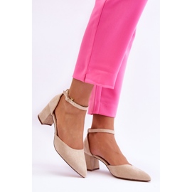 Escarpins à Talons en Daim Beige Promise 2