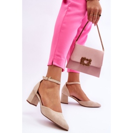 Escarpins à Talons en Daim Beige Promise 4