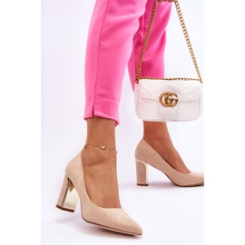 Escarpins Talons Daim Classiques Beige Elizabeth 2