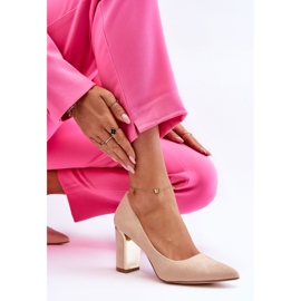 Escarpins Talons Daim Classiques Beige Elizabeth 5