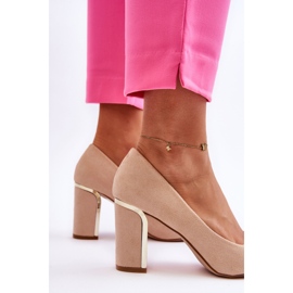 Escarpins Talons Daim Classiques Beige Elizabeth 4