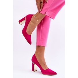 Escarpins Talons Hauts Daim Classiques Fuchsia Elizabeth rose 6