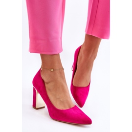 Escarpins Talons Hauts Daim Classiques Fuchsia Elizabeth rose 2