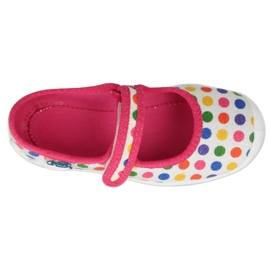 Slippers de Befado Girls 114x494 avec des points colorés rose 3