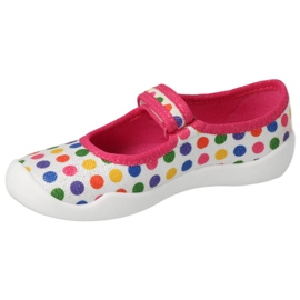 Slippers de Befado Girls 114x494 avec des points colorés rose 1 Slippers de Befado Girls 114x494 avec des points colorés rose 1