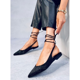 Ballerines à strass talon ouvert Vonda Black le noir 2