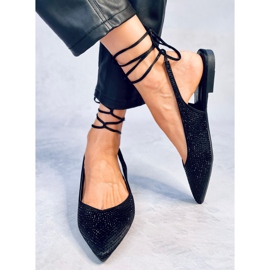 Ballerines à strass talon ouvert Vonda Black le noir 3