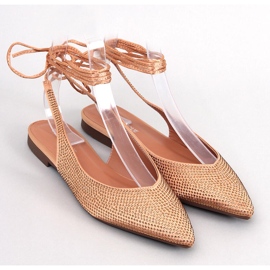 Ballerines talon ouvert strass par Vonda Champagne doré 1