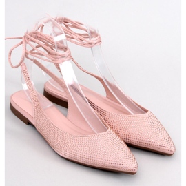 Ballerines à strass talon ouvert Vonda Nude rose 1