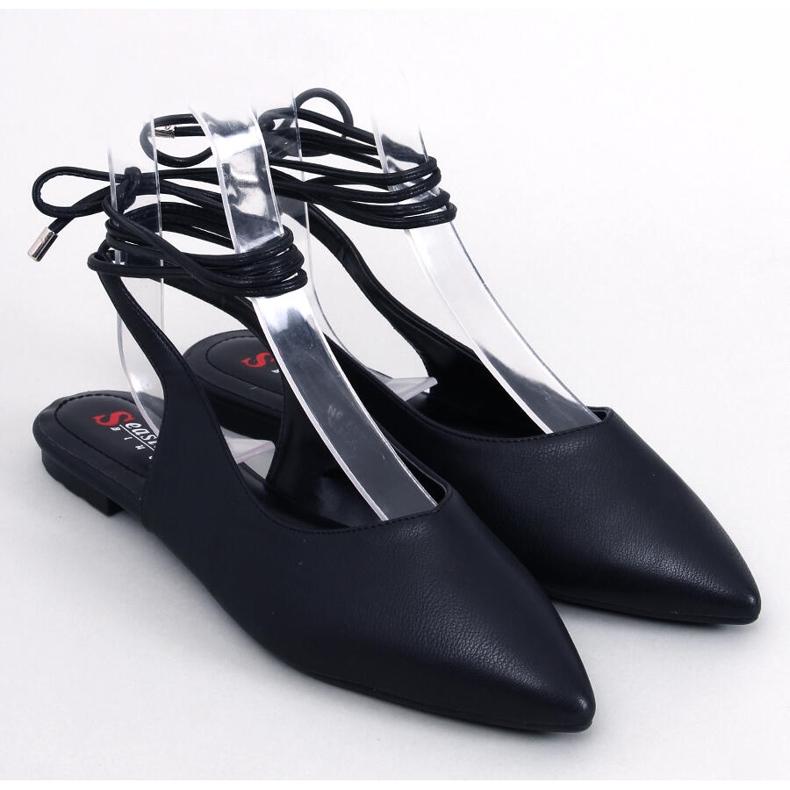 Ballerines à talon ouvert à lacets Jody Black noir 1