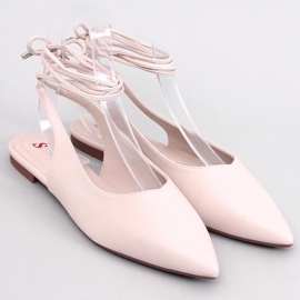 Jody Ballerines à talon ouvert à lacets Beige 1